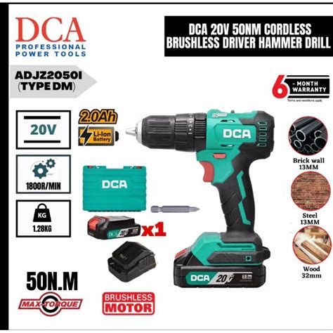 Ready Stock DCA 20V Cordless Brushless Driver Hammer Drill ADJZ2050i