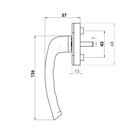 Window Handle Al Ibiza Gold Finish Windoform