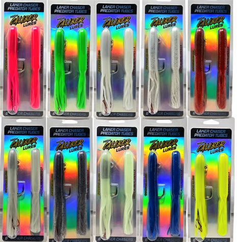 Lake Trout Tubes Laker Chaser Inferno Glow Tube Jigs 6 2 Pack — High Caliber Lures