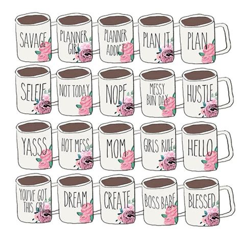 40 Different Floral Mugs With Saying Digital Download - Etsy