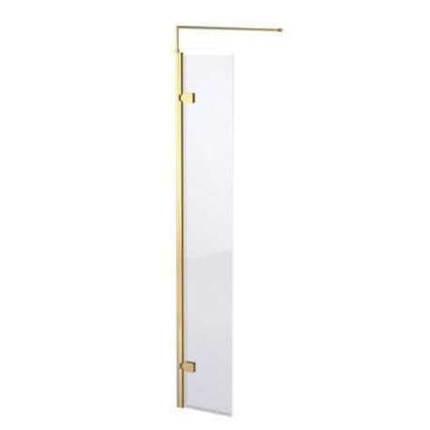 Hudson Reed Brushed Brass Wetroom Screen Swing Shower Screen 1950x3