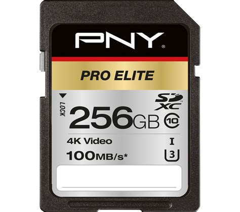 Buy PNY Pro Elite Class 10 SDXC Memory Card 256 GB Free Delivery