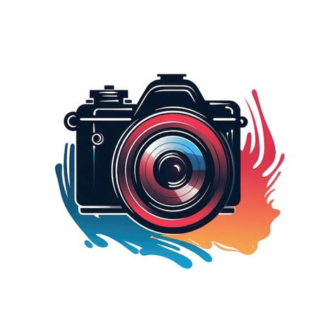 Premium Photo Flat Color Camera Logo Ai Generated