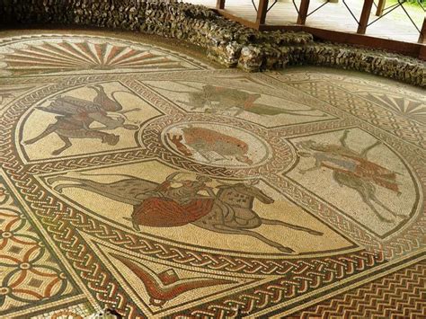 Detail Of The Orpheus Mosaic From The Littlecote Roman Villa Britain