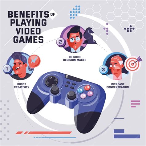 Beneficios De Jugar Videojuegos Vector Premium