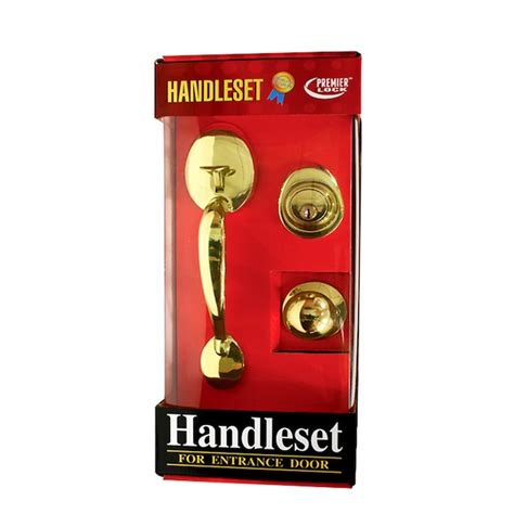 Premier Lock Entry Door Polished Brass Exterior Single Cylinder Deadbolt Keyed Entry Door Knob