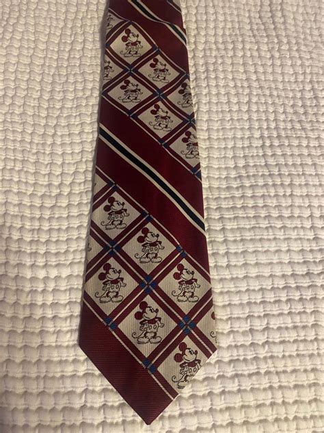 Vtg Maroon Mickey Mouse By Cervantes Men S Tie Gem