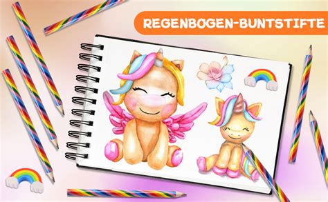 Fzyisw 24 Stück Regenbogen Buntstifte Set Jumbo Buntstifte Kinder 12