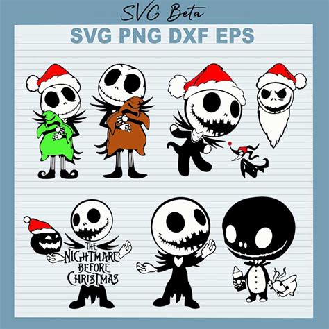 Jack Skellington Santa SVG Jack Holding Oogie Boogie SVG Nightmare