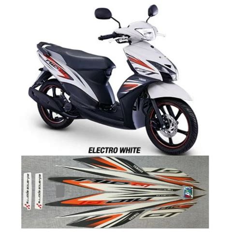 Jual Striping Mio Gt Putih Orange Tahun Stiker Lis Standar Ori