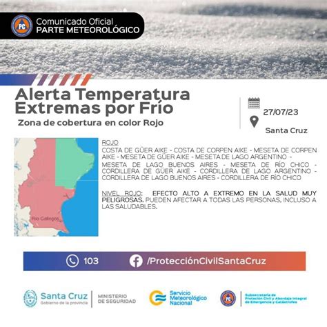 Sigue Alerta Roja Por Fr O Extremo En Santa Cruz R O Gallegos De