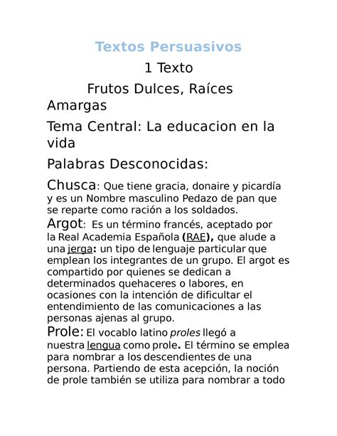 Comprensión lectora de los textos Persuasivos de Valeria Recarte Palma