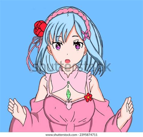 Anime Fanart Girl Blue Hair Stock Illustration 2395874711 | Shutterstock