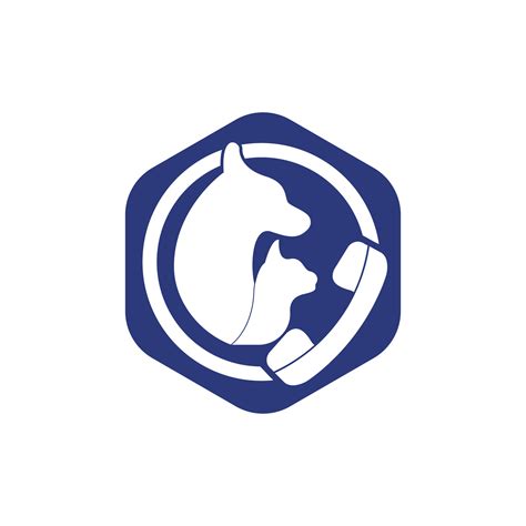 Veterinary clinic call vector logo design. Unique vet and handset
