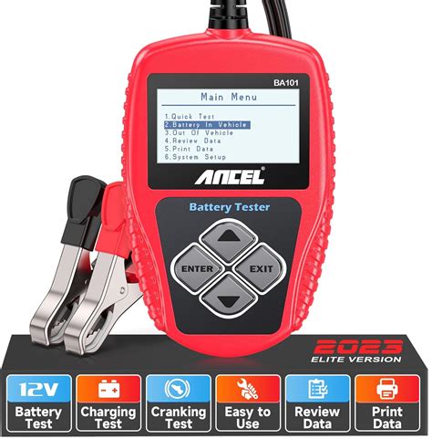 Ancel Ba101 Professional 12v 100 2000 Cca 220ah Automotive Load Battery Tester Digital Analyzer