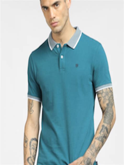 Buy Jack And Jones Men Green Polo Collar Slim Fit T Shirt Tshirts For Men 19381804 Myntra