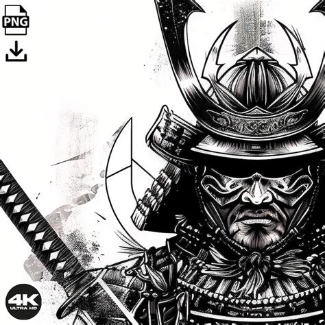 Samurai Warrior Tattoo Design Download High Resolution Digital Art Png