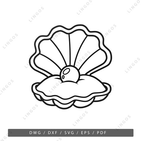 Oyster Clam Svg File Pearl Laser Cut File Planspdf Dwg Etsy Australia