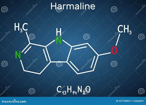 Harmaline Molecule It Is Fluorescent Indole Alkaloid Stock Vector