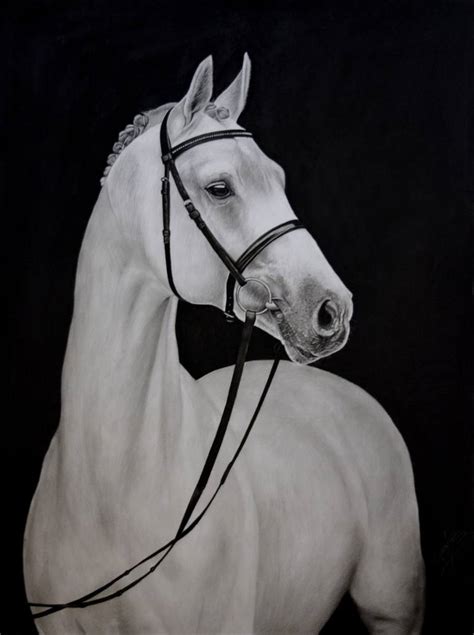 White Horse #2 Drawing by Mariam Darchiashvili | Saatchi Art