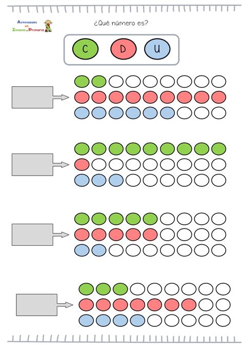 Ejercicio De Descomposición Numérica Números De Tres Cifras