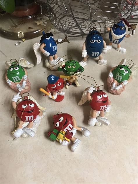 Vintage M & M Christmas Tree Ornaments Set 10 - Etsy | Christmas tree ...