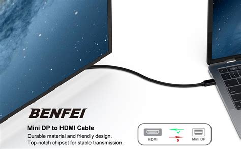 Benfei Câble Mini Displayport Vers Hdmi Câble Mini Dp Vers Hdmi De 09