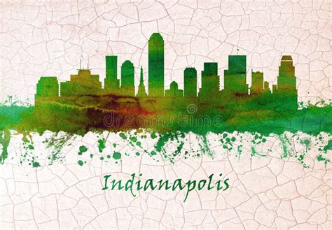 Indianapolis Skyline Horizontal Banner Stock Vector Illustration Of