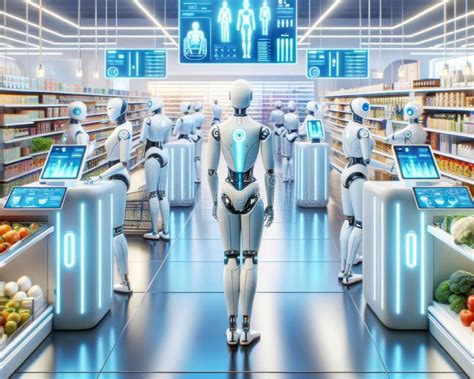 Futuristic Walmart Superstore Global Grocery Supply Chain Robotic