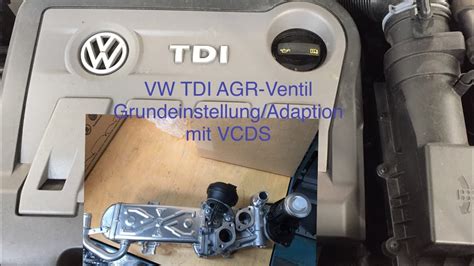 Vw Tdi Agr Ventil Grundeinstellung Adaption Mit Vcds Youtube