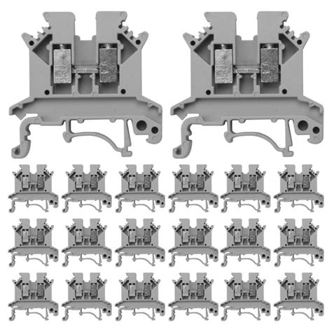 Uk N Din Rail Terminal Block Screw Clamp V A Awg Pack