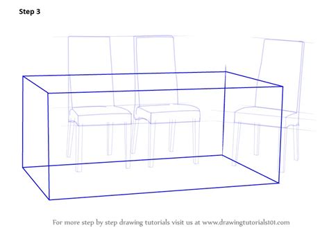 Learn How to Draw Dining Table with Chairs (Furniture) Step by Step ...