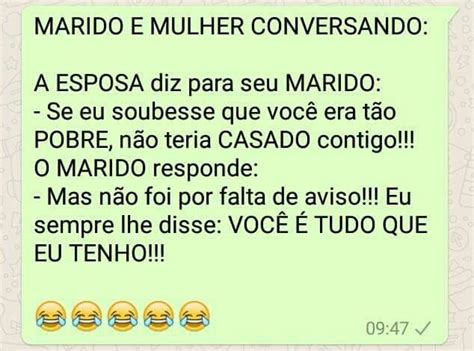 Conversa de marido e mulher D Piadas engraçadas para whatsapp