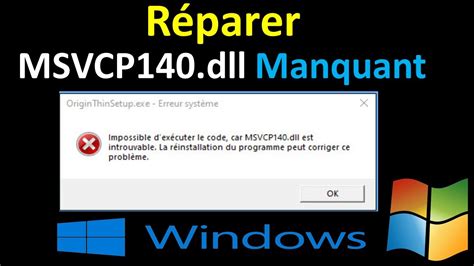 Corriger L Erreur Msvcp Dll Manquant Introuvable Dans Windows