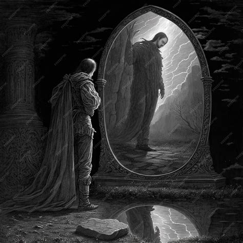 Un hombre mirándose en un espejo que tiene un reflejo de un hombre en