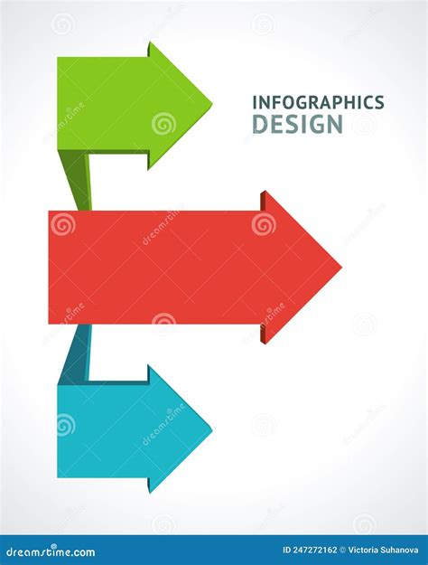 Drei Horizontale Mehrfarbige Pfeile Infographisches Schema Timeline