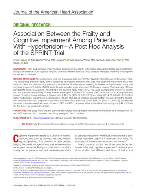 Pdf Association Between The Frailty And Cognitive Impairment Among