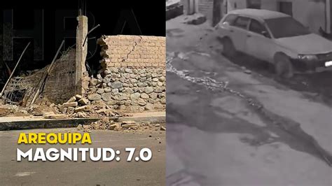 Arequipa Cámara capta el momento exacto del fuerte sismo de 7 0 grados