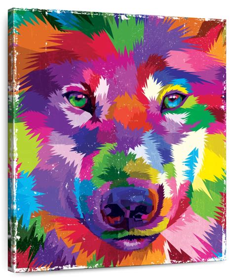 Rainbow Wolf Wall Art | Digital Art