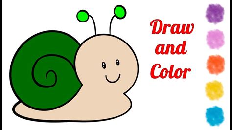 How To Draw A Cute Snail Drawing For Kids Youtube