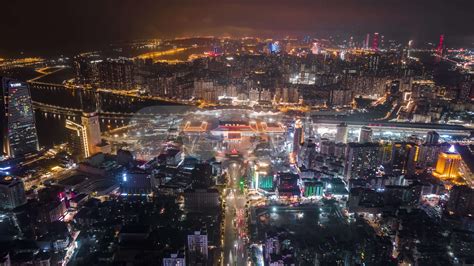 珠海拱北口岸夜景航拍延时3840x2160高清视频素材下载编号7563386实拍视频光厂vj师网