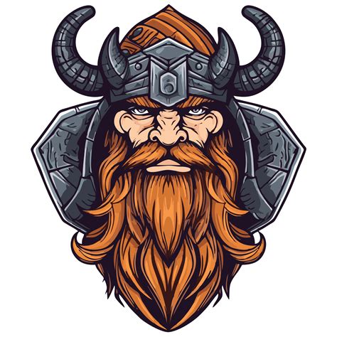 Viking Warrior With Horned Helmet And Beard 23959275 Png