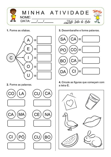 Atividade De Português 1 Ano Para Imprimir BRAINCP