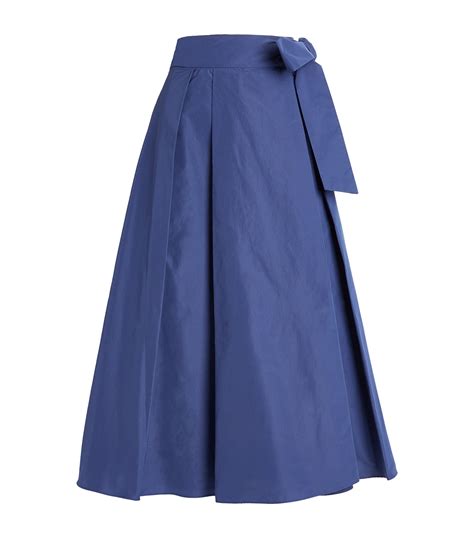 Weekend Max Mara Blue Taffeta Midi Skirt Harrods Uk