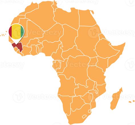 Guinea Map In Africa Icons Showing Guinea Location And Flags 23639664 PNG