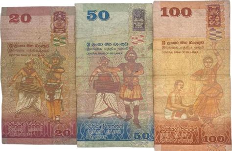 Sri Lanka 20 50 100 Rupees 2016 Banknoten 3 Stück Lot IV MA Shops