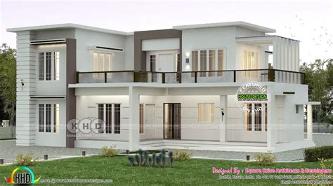 2000 Sq Ft Flat Roof Home Plan With 4 Bedrooms Kerala Home Design And