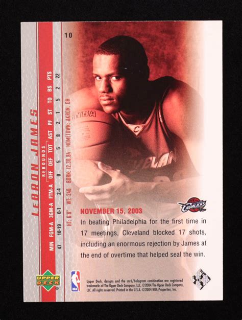 LeBron James 2003 04 Upper Deck Phenomenal Beginning LeBron James 10