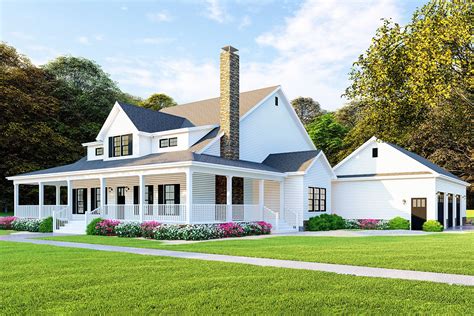 Modern Farmhouse Plan With Wraparound Porch 70608MK Architectural