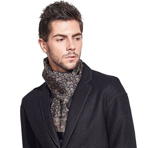 Foulard Homme Imprimé De Luxe Pure Soie 6 Models Foulard Homme